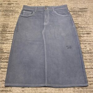 Blue Denim Midi Skirt